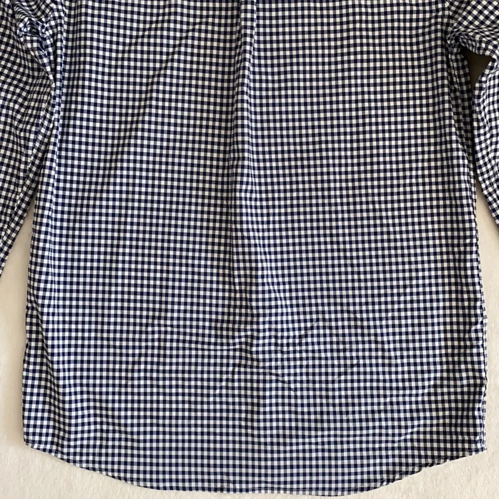 Vineyard Vines | Performance Gingham Button Down Nylon Whale Shirt Blue (L/16) - Picture 13 of 16